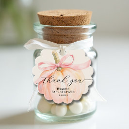 Pink Bow Little Pumpkin Baby Dusche Geschenkanhänger