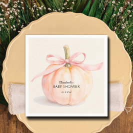 Pink Bow Little Pumpkin Baby Dusche Serviette