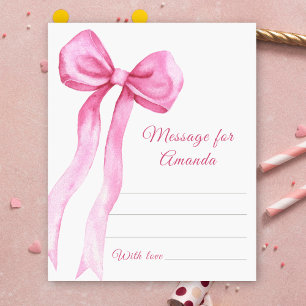 Pink Bow Mädchen Geburtstagszeit Kapsel-Nachricht