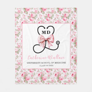 Pink Bow MD Abschluss Fleecedecke