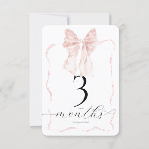 Pink Bow Milestone Cards Baby Foto Prop - 3 Monate Einladung