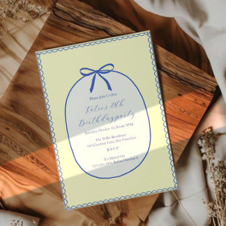 Pink Bow Minimal Elegant 28th Birthday Party Einladung