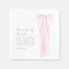 Pink Bow Minimalistisch Girl Baby Dusche Serviette