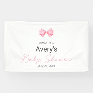 Pink Bow Modern Girl Baby Dusche Banner