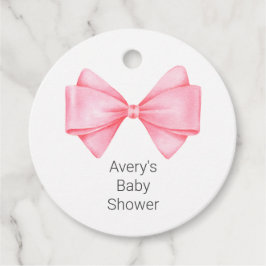 Pink Bow Modern Girl Baby Dusche Geschenkanhänger