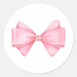 Pink Bow Modern Girl Baby Dusche Runder Aufkleber