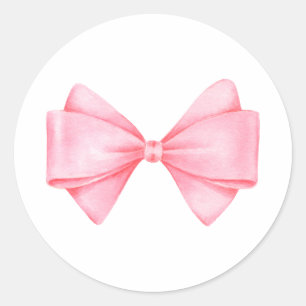 Pink Bow Modern Girl Baby Dusche Runder Aufkleber