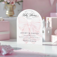 Pink Bow Moderne Elegante Girl Baby Dusche