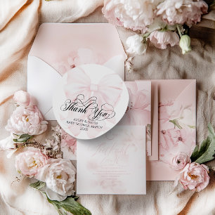 Pink Bow Moderne Elegante Girl Baby Dusche Runder Aufkleber