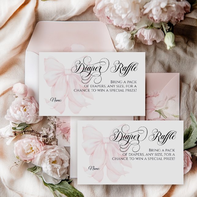 Pink Bow Moderne Elegante Girl Baby Duschtablette Begleitkarte (Von Creator hochgeladen)