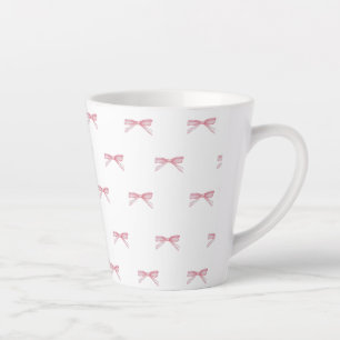 Pink Bow Muster Latte Tasse