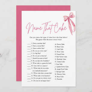 Pink Bow Name, das Cake Brautparty Game Einladung