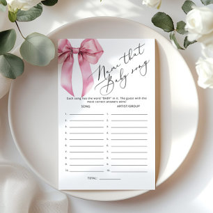 Pink Bow Name das Lied Baby Dusche Spiel