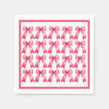 Pink Bow Napkins