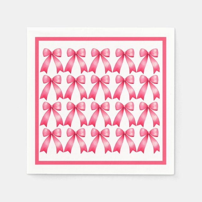 Pink Bow Napkins Serviette (Vorderseite)