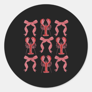 Pink Bow Niedlich Coquette Crawfish Y2k Clean Girl Runder Aufkleber