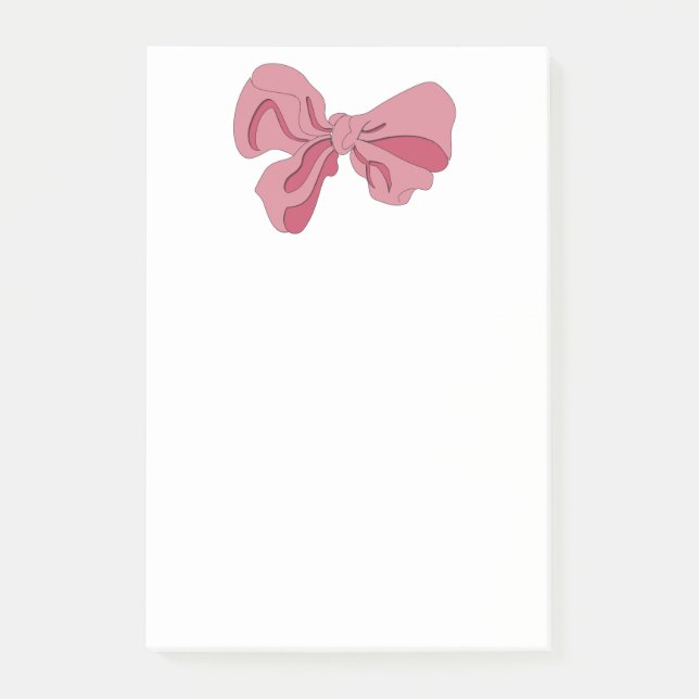 Pink Bow Notepad Post-it Klebezettel (Vorderseite)