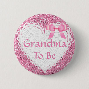 Pink Bow Oma zum Baby Showknopf Button