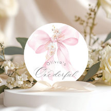 Pink Bow Onederful Girl 1. Geburtstag