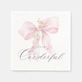 Pink Bow Onederful Girl 1. Geburtstag Serviette