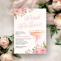 Pink Bow Petals und Prosecco Brautparty