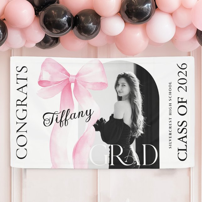 Pink Bow Photo Graduation Banner (Von Creator hochgeladen)