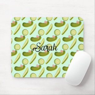 Pink Bow Pickles Mousepad