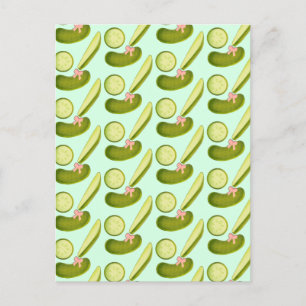 Pink Bow Pickles Postkarte