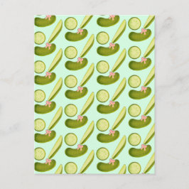 Pink Bow Pickles Postkarte