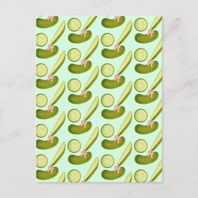 Pink Bow Pickles Postkarte (Vorderseite)