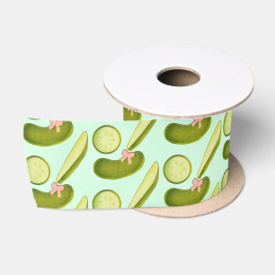 Pink Bow Pickles Satinband