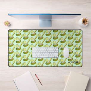 Pink Bow Pickles Schreibtischunterlage