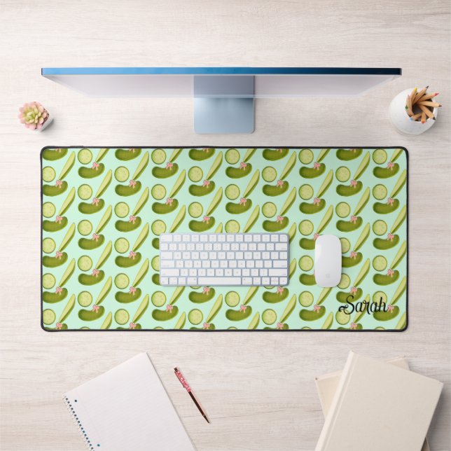 Pink Bow Pickles Schreibtischunterlage (Büro 1)