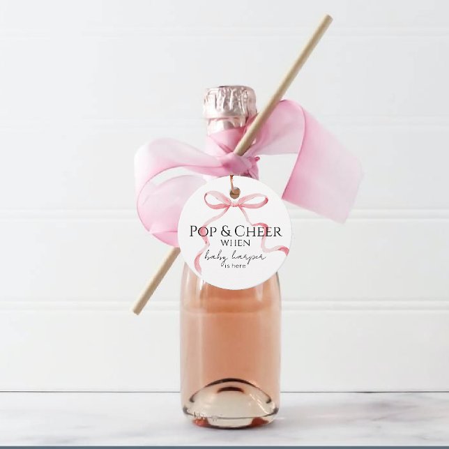 Pink Bow Pop And Cheer  Geschenkanhänger (Von Creator hochgeladen)