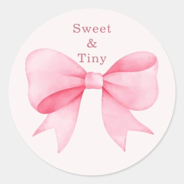 Pink Bow Pumpkin Baby Shower Stickers (Vorderseite)