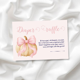 Pink bow Pumpkin Diaper Raffle Card Kinderdusche Begleitkarte