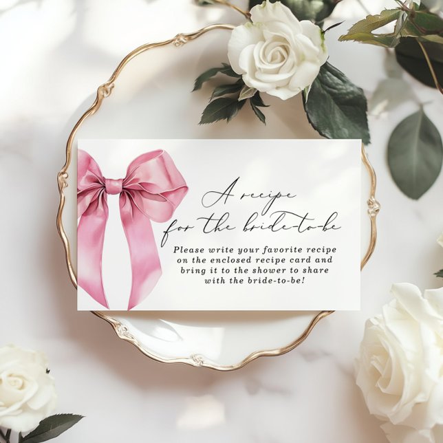 Pink Bow Rezept Karteneinsatz Sie bindet den Knote Begleitkarte (Von Creator hochgeladen)