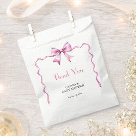 Pink Bow Ribbon Babydusche Geschenktütchen