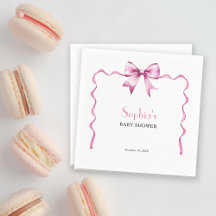 Pink Bow Ribbon Babydusche