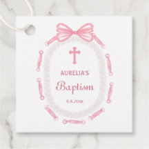 Pink Bow Ribbon Frame Taufe FeigwarTags