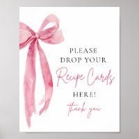 Pink Bow Share a Recicard Brautparty Sign