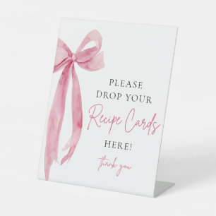 Pink Bow Share a Recicard Brautparty Sign Sockelschild