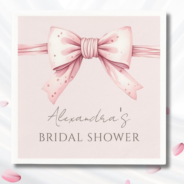 Pink Bow Shes binden das Brautparty des Knotens Serviette (Von Creator hochgeladen)