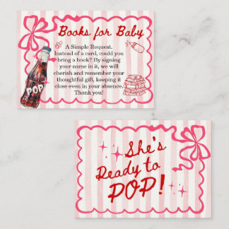Pink Bow She's Ready to Pop Books for Baby Begleitkarte