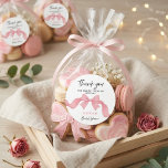 Pink Bow She's Tying the Knot Bridal Shower Thanks Runder Aufkleber<br><div class="desc">Add a thoughtful finishing touch to your celebration with this pink bow “She’s Tying the Knot” bridal shower thanks classic round sticker. Featuring a delicate ribbon bow and elegant script typography, this design creates a soft and feminine aesthetic perfect for romantic, coquette, and modern bridal shower themes. Ideal for sealing...</div>