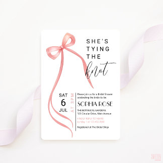 Pink Bow Shops binden das Brautparty der Knochen e Einladung