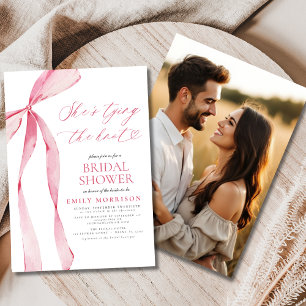 Pink Bow Sie bindet das Brautparty des Knochen-Fot Einladung