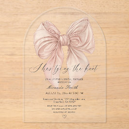 Pink Bow Sie bindet das Brautparty des Knotens Acryleinladungen