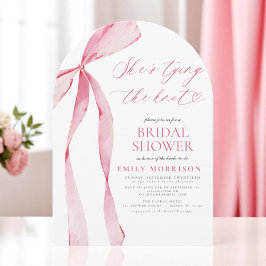 Pink Bow Sie bindet das Brautparty des Knotens Einladung