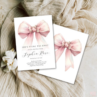 Pink Bow Sie bindet das Brautparty des Knotens Einladung